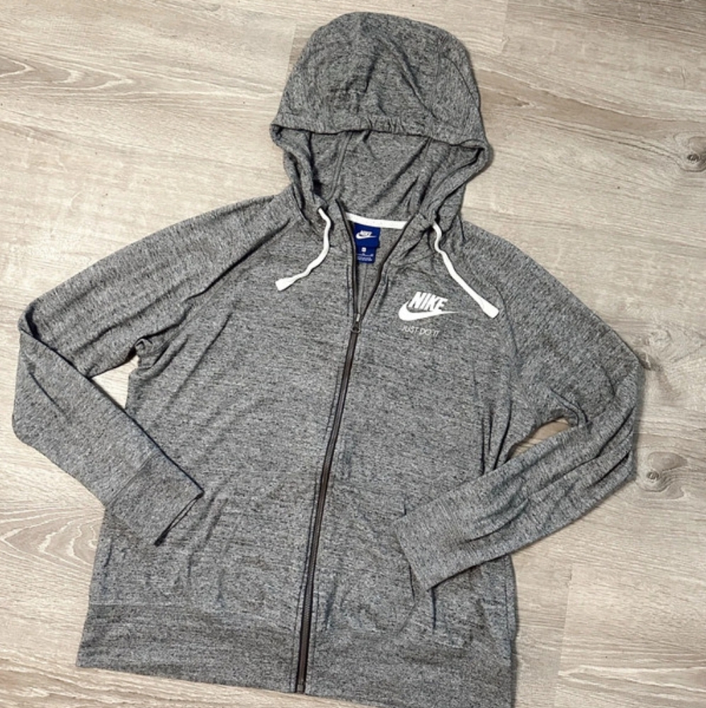 Nike grey hooded zip up